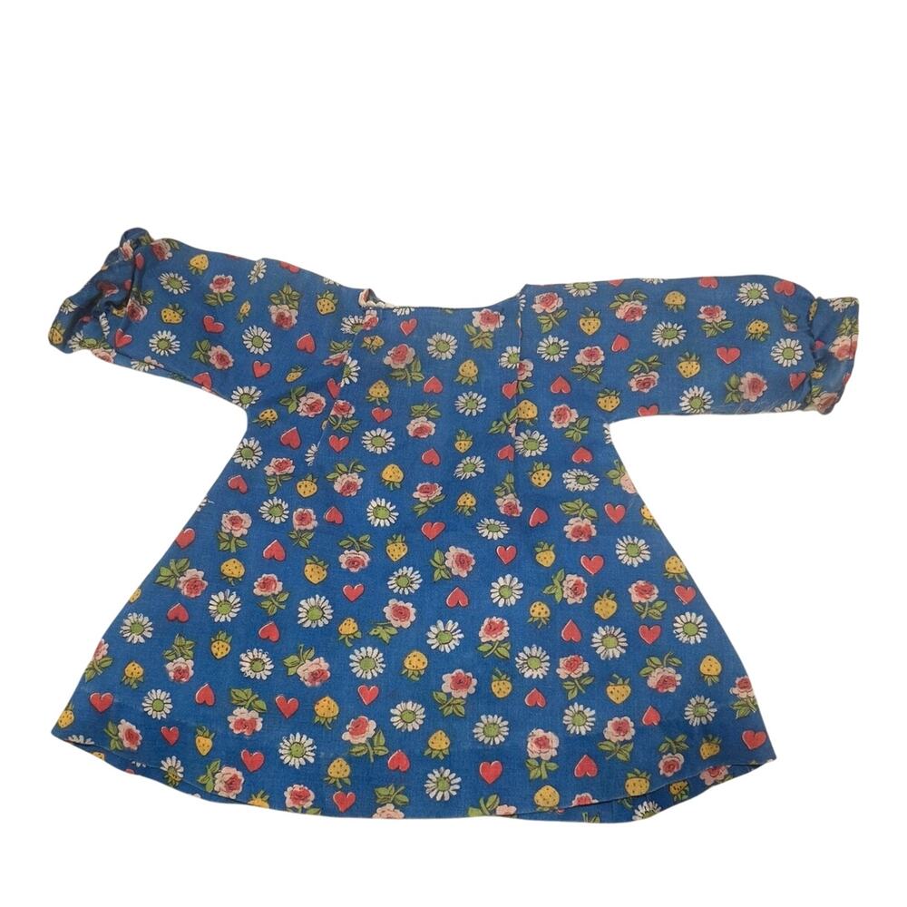Vtg 60’s/70’s Doll Dress Blue Floral Print 7’x10’ inches Homemade Doll Clothes